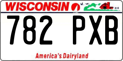 WI license plate 782PXB