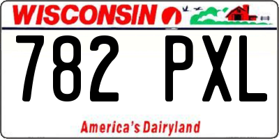 WI license plate 782PXL