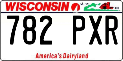 WI license plate 782PXR