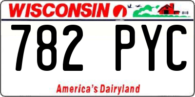 WI license plate 782PYC