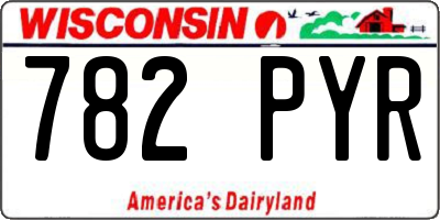 WI license plate 782PYR
