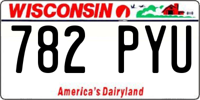 WI license plate 782PYU