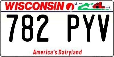 WI license plate 782PYV