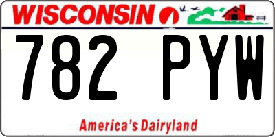WI license plate 782PYW