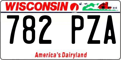 WI license plate 782PZA