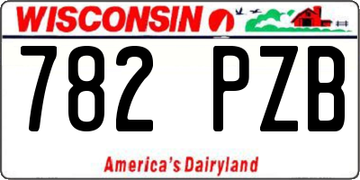 WI license plate 782PZB