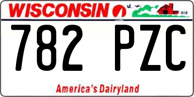 WI license plate 782PZC