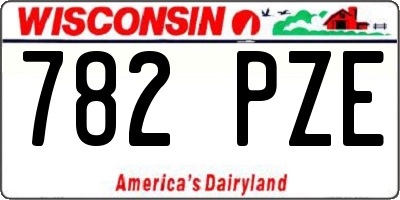 WI license plate 782PZE