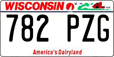 WI license plate 782PZG