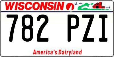 WI license plate 782PZI