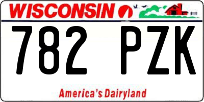 WI license plate 782PZK