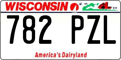 WI license plate 782PZL