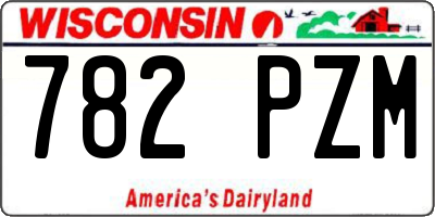 WI license plate 782PZM