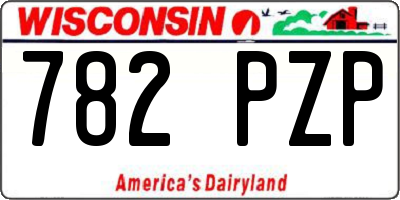 WI license plate 782PZP