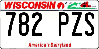 WI license plate 782PZS