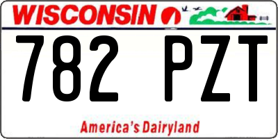 WI license plate 782PZT