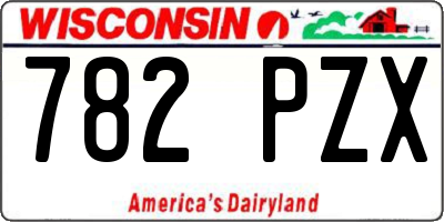 WI license plate 782PZX