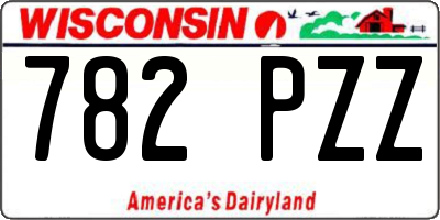 WI license plate 782PZZ