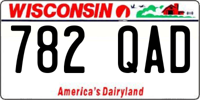 WI license plate 782QAD