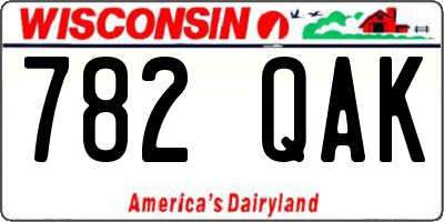 WI license plate 782QAK