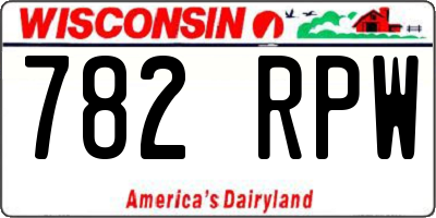 WI license plate 782RPW