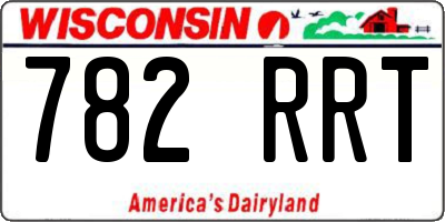 WI license plate 782RRT