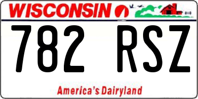 WI license plate 782RSZ