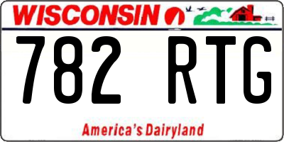 WI license plate 782RTG
