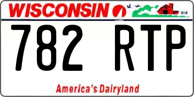 WI license plate 782RTP
