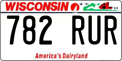 WI license plate 782RUR