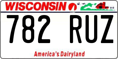WI license plate 782RUZ