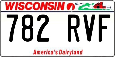 WI license plate 782RVF