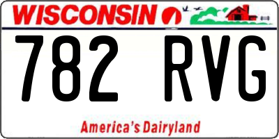 WI license plate 782RVG