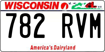 WI license plate 782RVM
