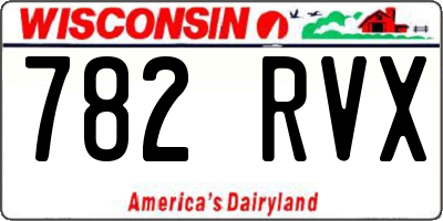 WI license plate 782RVX