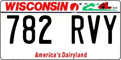 WI license plate 782RVY