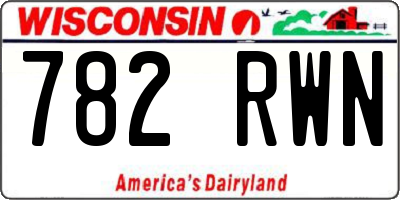 WI license plate 782RWN