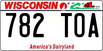 WI license plate 782TOA