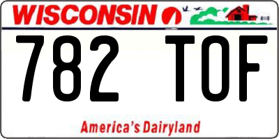 WI license plate 782TOF