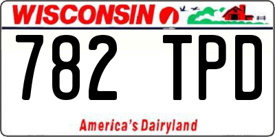 WI license plate 782TPD