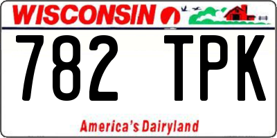 WI license plate 782TPK