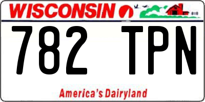 WI license plate 782TPN