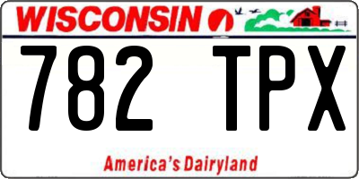 WI license plate 782TPX