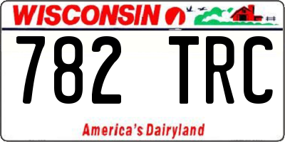 WI license plate 782TRC