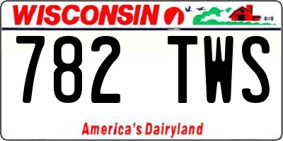 WI license plate 782TWS