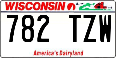 WI license plate 782TZW