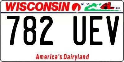 WI license plate 782UEV