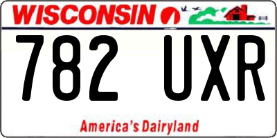 WI license plate 782UXR
