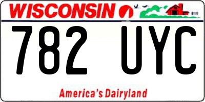 WI license plate 782UYC