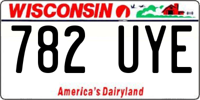 WI license plate 782UYE